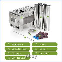 (Z-360B)Camping Tent Stove Portable Wood Burning Stove With 5 Pipes For Cam EMB (Z-360B)Camping Tent Stove Portable Wood Burning Stove With 5 Pipes For Cam EMB